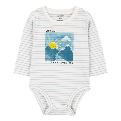 Baby Adventure Striped Long-Sleeve Bodysuit