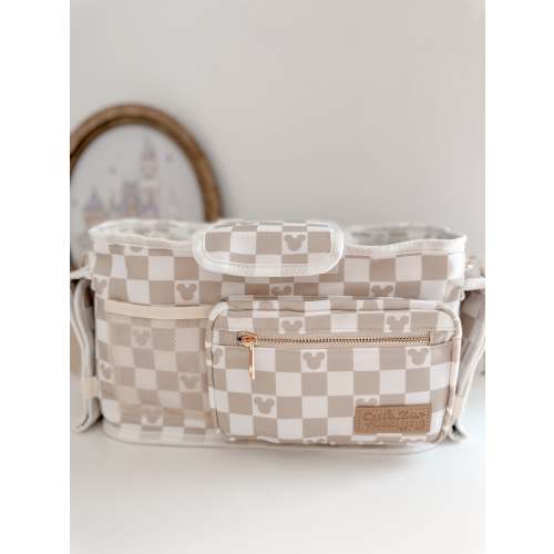 Nude Checkered Stroller Caddy