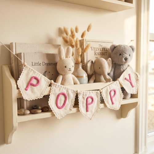 Custom Lace Name Banner for Baby Nursery, Handmade Yarn Letter Garland, Personalized Baby Girl Decor, Neutral Nursery Wall Hanging