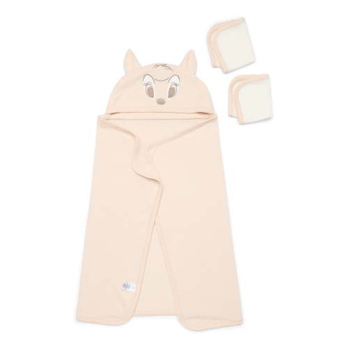 Disney Baby Wishes and Dreams Character Infant Baby Bath Set with Hooded Towel and Washcloths, 3-Piece, One Size