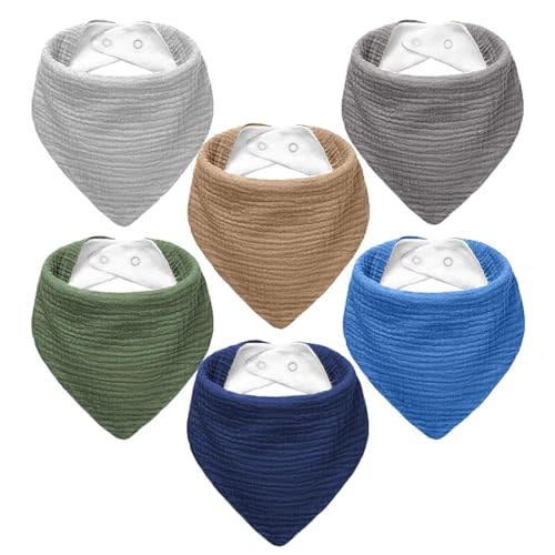 NISXABEBE Muslin Baby Bibs,Soft Triangular Baby Bandana Drool Bibs for Baby Boy Girl,Solid Colors Bib for Drooling Teething