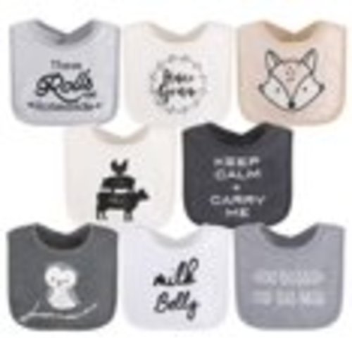 The Peanutshell 8pk Cotton Baby Bibs for Feeding, Drooling, Teething, Unisex, Toddler-Friendly