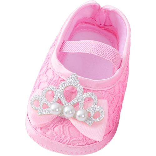 Baby Shoes Fashion Soft Sole Toddler Shoes Pearl Dress Flower Princess Shoes Toddler Shoes Gold Toddler Shoes (Pink, 3.5 Infant)