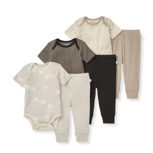 Swaying Branches Organic Short Sleeve Bodysuit and Pant Set 3 Pack