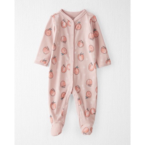 Baby Organic Cotton Sleep & Play Pajamas in Peach Print - Little Planet | Carter's
