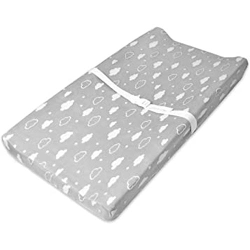 American Baby Company Heavenly Soft Chenille Fitted Contoured Changing Pad Cover, 3D Gray Cloud, for Boys and Girls