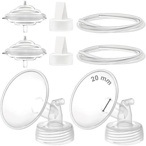 Maymom Pump Parts Compatible with Spectra S1 S2 9 Plus Electric Breastpump, Flange (20mm) Valve Tubing Backflow Protector, Not Original Spectra S1 S2 Replacement Pump Parts Accessories
