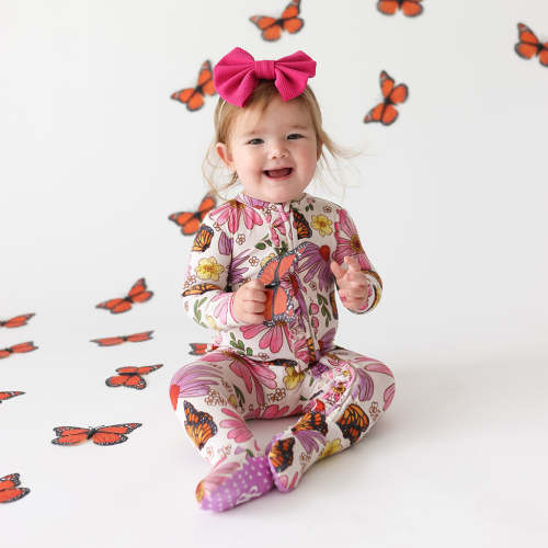 Kaavia Footie Ruffled Zippered One Piece