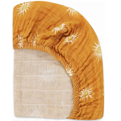 Babyletto All-Stages Bassinet Sheet in GOTS Certified Organic Muslin Cotton