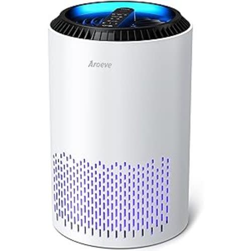 AROEVE Air Purifiers(White) for Home with Three Air Filter(One Basic Version & Two Pet Dander Version) For Smoke Pollen Dander Hair Smell In Bedroom Office Living Room and Kitchen