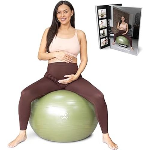 BABYGO® Birthing Ball for Pregnancy & Labor + Our Award Winning Book - Exercise, Birth & Recovery Plan, 5X Stronger Than a Yoga Ball with Eco Friendly Material
