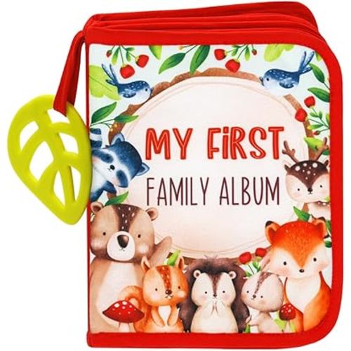 Urban Kiddy™ Baby's My First Family Album | Soft Photo Cloth Book Gift Set for Newborn Toddler & Kids (Woodland)