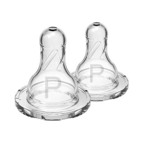 Dr. Brown's Preemie Flow Narrow Baby Bottle Silicone Nipple - Slowest Flow - 2pk - 0m+