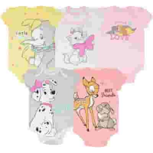 Disney Newborn Baby Girls 5 Pack Bodysuits Featuring Winnie the Pooh and Classic Characters