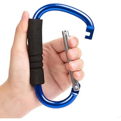 Funbliss Stroller Hooks by Baby，2 Pack Convenient Organizer Hook Bag Clips to Diaper Bags Clothing,Purses,Groceries,Great Hook Set for Mommy When Walking or Shopping Blue