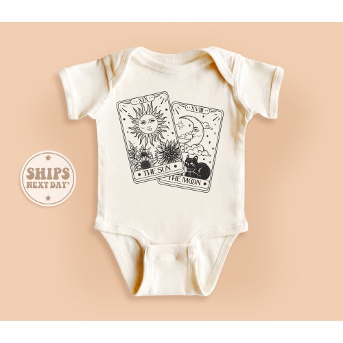 The Sun The Moon Baby Bodysuit, Magic Baby Onesie®, Cute Mystical Bodysuit, Celestial Baby Onesie®, Natural Kid Gift #TLC02031