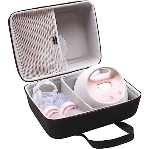 LTGEM Travel Case for Spectra Baby USA S1 Plus / S2 Plus Premier Electric Breast Pump (Black+Blue)