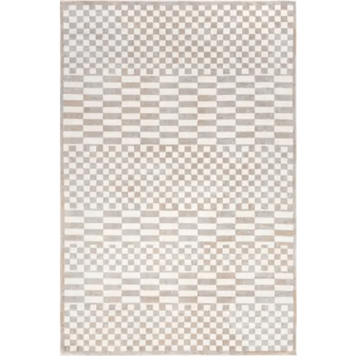 Kallie Washable Tiled Rug-Beige 6'7" x 9'