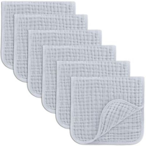 Muslin Burp Cloths Large 100% Cotton By Comfy Cubs (garnet, Pack Of 6)