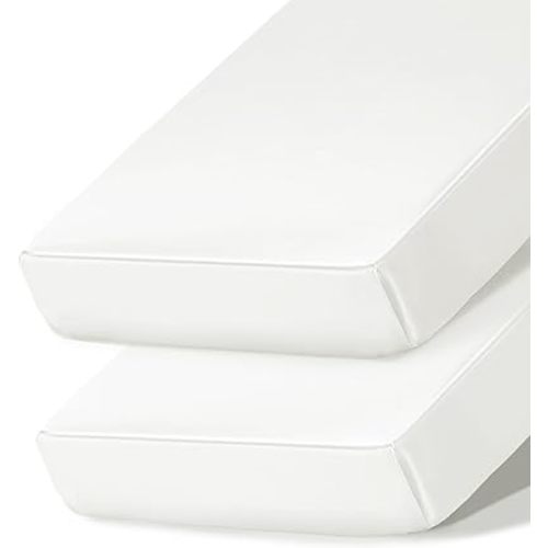 Ersmak 2 Pack Satin Crib Sheets for Baby, Silky Comfy Breathable Crib Sheets for Standard Crib and Toddler Mattresses (White, 28 x 52 x 9 in)