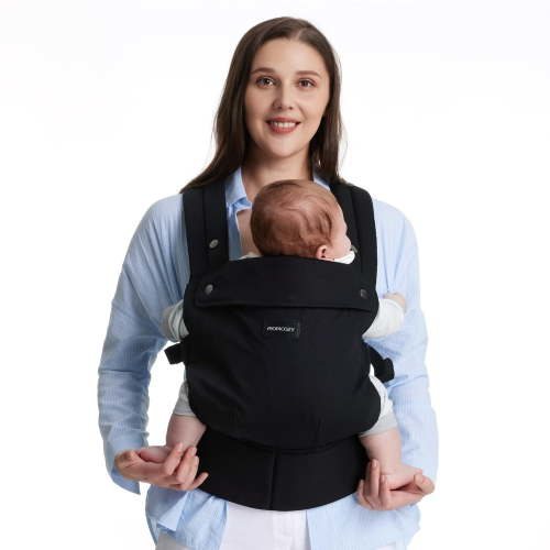 Momcozy Ergonomic Baby Carrier, Hands-Free Comfort, 3-Position, Black