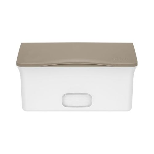 Ubbi Baby Wipes Dispenser with Weighted Plate and Secure Seal, Nursery and Baby Registry Essential to Keep Wipes Fresh, Taupe