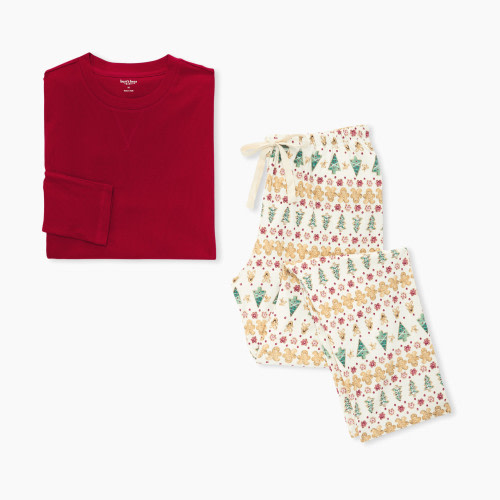 Burt's Bees Baby Mens Gingerbread Fair Isle Matching Family Pajama Set - Gingerbread Fair Isle, Large