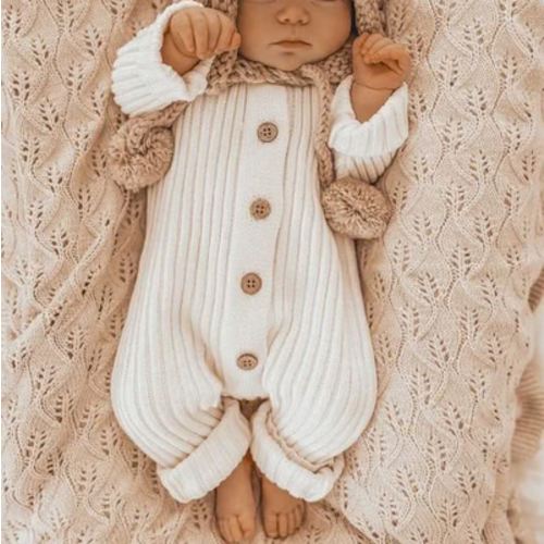 Little B's Chunky Rib Baby Jumpsuit | Milk | Newborn