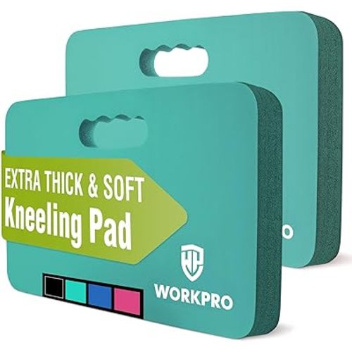 WORKPRO Extra Thick Kneeling Pad, 2-Pack, Soft Foam Cushioning for Knee, Large Foam Kneeler Mat for Gardening, Bathing Baby, Workout Supplies, 17.5 x 11 x 1.5 in, Robin's egg Blue