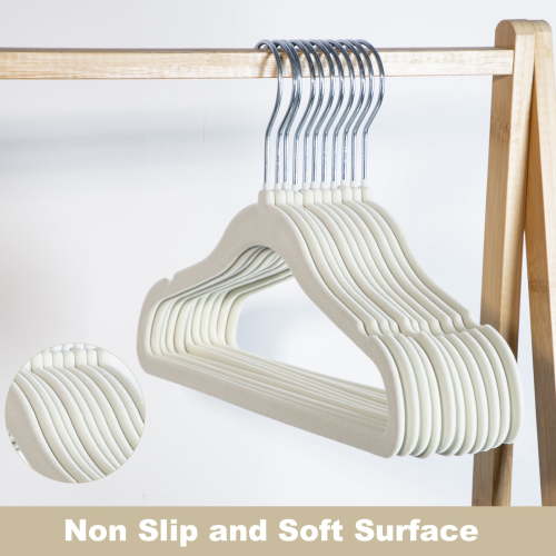 DONEWISH 50 Pcs-11.8in Kid Hanger White Velvet Baby Hanger Felt Non Slip Toddler Hanger Flocked Hanger Child Clothes Hanger Kid Infant Clothes Hangers White Baby hanger