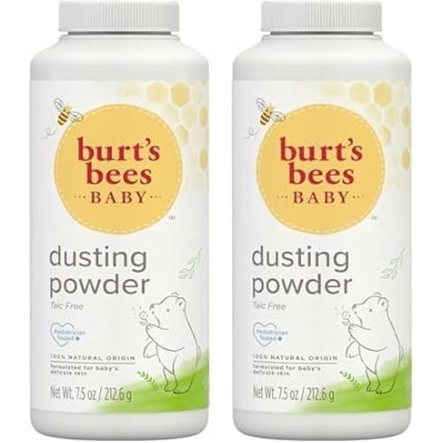Burt's Bees Baby Dusting Powder, Talc Free and Hypoallergenic for Safe and Gentle Comfort, 100% Natural Origin, Pediatrician Tested, 7.5 Oz (Pack of 2)