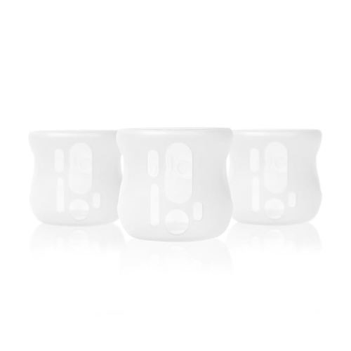 Olababy Silicone Sleeve for Avent Natural Glass Bottles (Pack of 3) (4 oz, Clear)