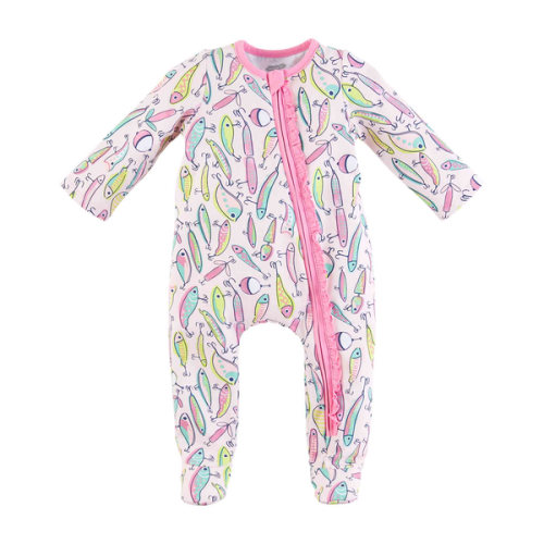 Pink Fishing Lure Baby Sleeper | Mud Pie