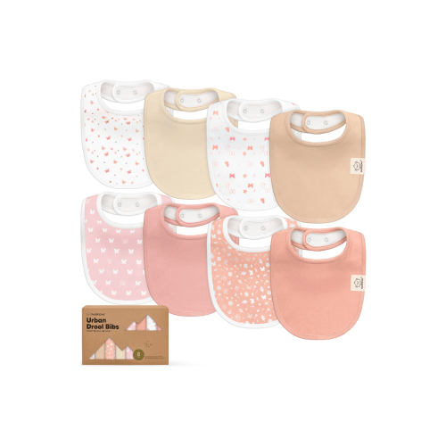 8-Pack Baby Drool Bibs, One Size
