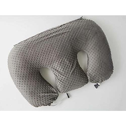 Twin Z The PILLOW - Grey - 6 uses in 1 Twin Pillow ! Breastfeeding, Bottlefeeding, Tummy Time, Reflux, Support and Pregnancy Pillow! Cuddle GREY DOTS