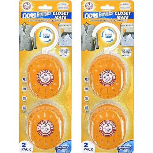 Arm & Hammer Odor Busterz Closet Mate, Deodorizer, 2 Count (Pack of 2)
