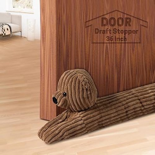 SWISSELITE 36 Inch Under Door Stopper, Decorative Door Noise Blocker, Weighted 3.2 Pounds Animal Air Draft Stopper Soundproof Energy Saver for Door & Window