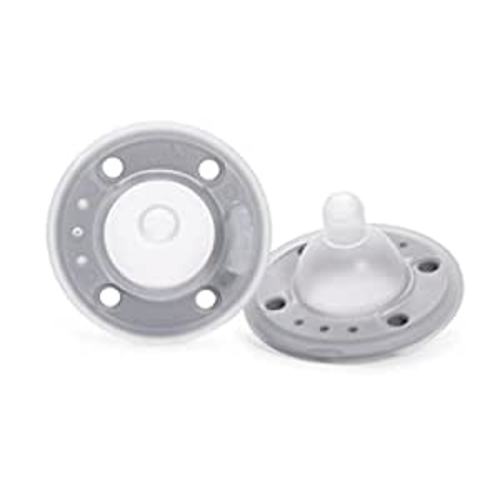 Ninni Co Breastfeeding Promoting Pacifier - Patented Orthodontic Pacifier with Natural Skin Texture and Nipple Shape Supporting Healthy Orofacial Development - Frost (2 Pack)