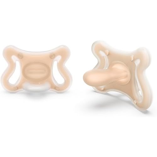 Suavinex Zero Zero Silicone Baby Pacifier w/SX Pro Physiological Pacifier Nipple, (0-6m), 2Pk Fair
