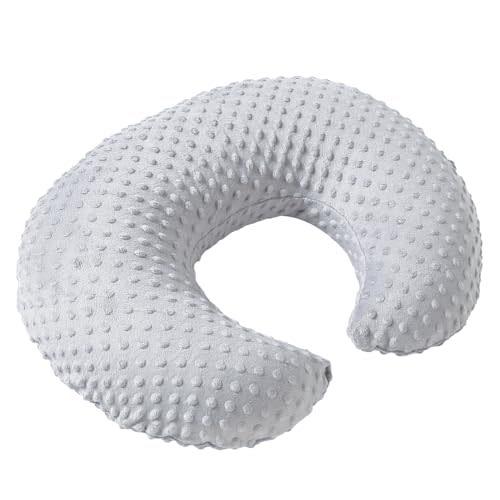Pillowcase for Nursing Pillow and Positioner for Breastfeeding and Bottle Feeding, Propping Baby, Tummy Time, Baby Sitting Support, Awake-Time Support, Pillow Cover Only (Grey)
