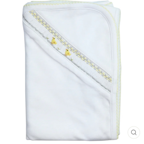 Spring Shades Smocked Duckies Blanket