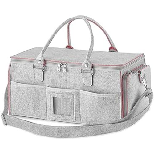 HBlife Baby Diaper Caddy Organizer, Nursery Storage Bin, 16" x 10" x 7" Large Portable Basket Shower Gift Newborn Essentials Baby Registry Must Haves Items-Pink