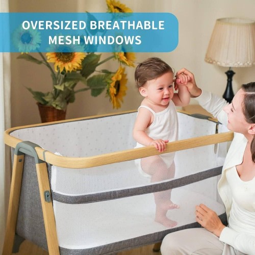 AMKE Baby Bassinet/Bedside Sleeper for Baby, Gray