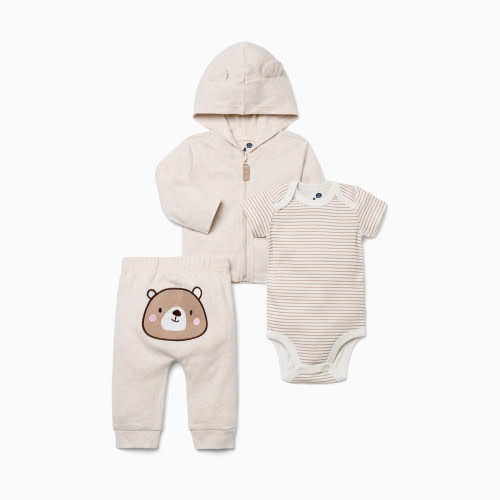 Small Story Organic Cotton 3-Piece Hoodie Set - Beary Cute, 0-3 M