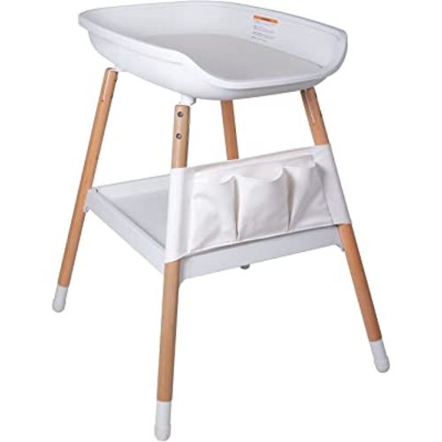 Beberoad Love Baby Changing Table Diaper Changing Table with Changing Pad Adjustable Height Changing Table with Nursery Organizer and Large Storage Rack for Newborn Baby and Infant (White)