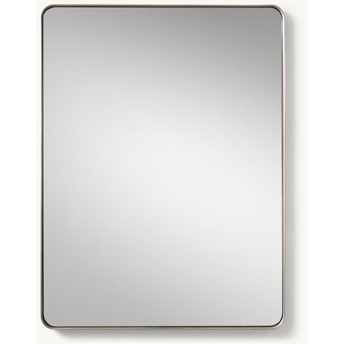 Metal-Wrapped Inset Large Dresser Mirror - Pewter | RH Baby & Child
