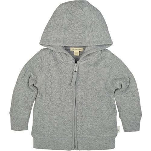 Burt's Bees Baby baby-girls baby-boys Sweatshirts, Lightweight Zip-up Jackets & Hooded Coats, Organic Cotton - Newborn - Heather Grey Quilted