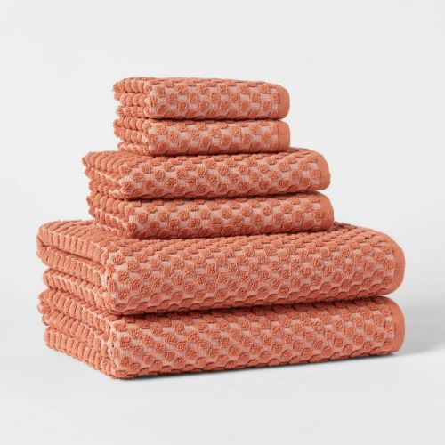 6pc Performance Plus Textured Dot Bath Towel Set Moss Green - Threshold™