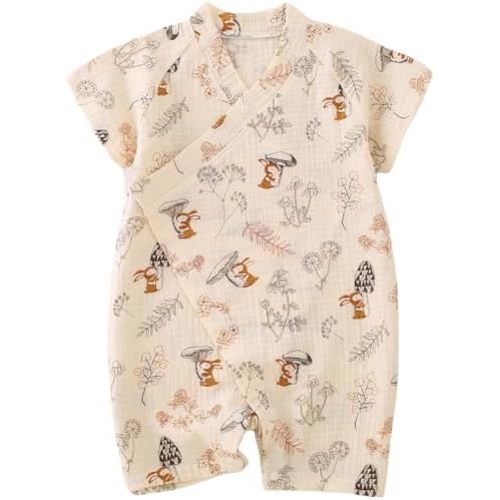 BINIDUCKLING Baby Kimono Robes Cotton Muslin Outfit Clothes Newborn - 24 Months