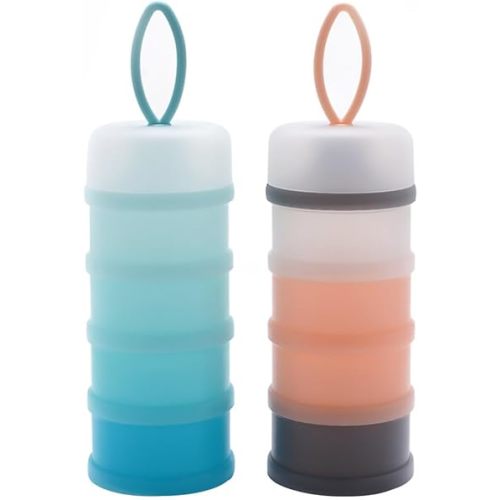Kisangel 2pcs Baby Formula Dispenser Milk Powder Organizer Non-Spill Dispenser Organizing Powder for Travel Detachable Independent Container Case